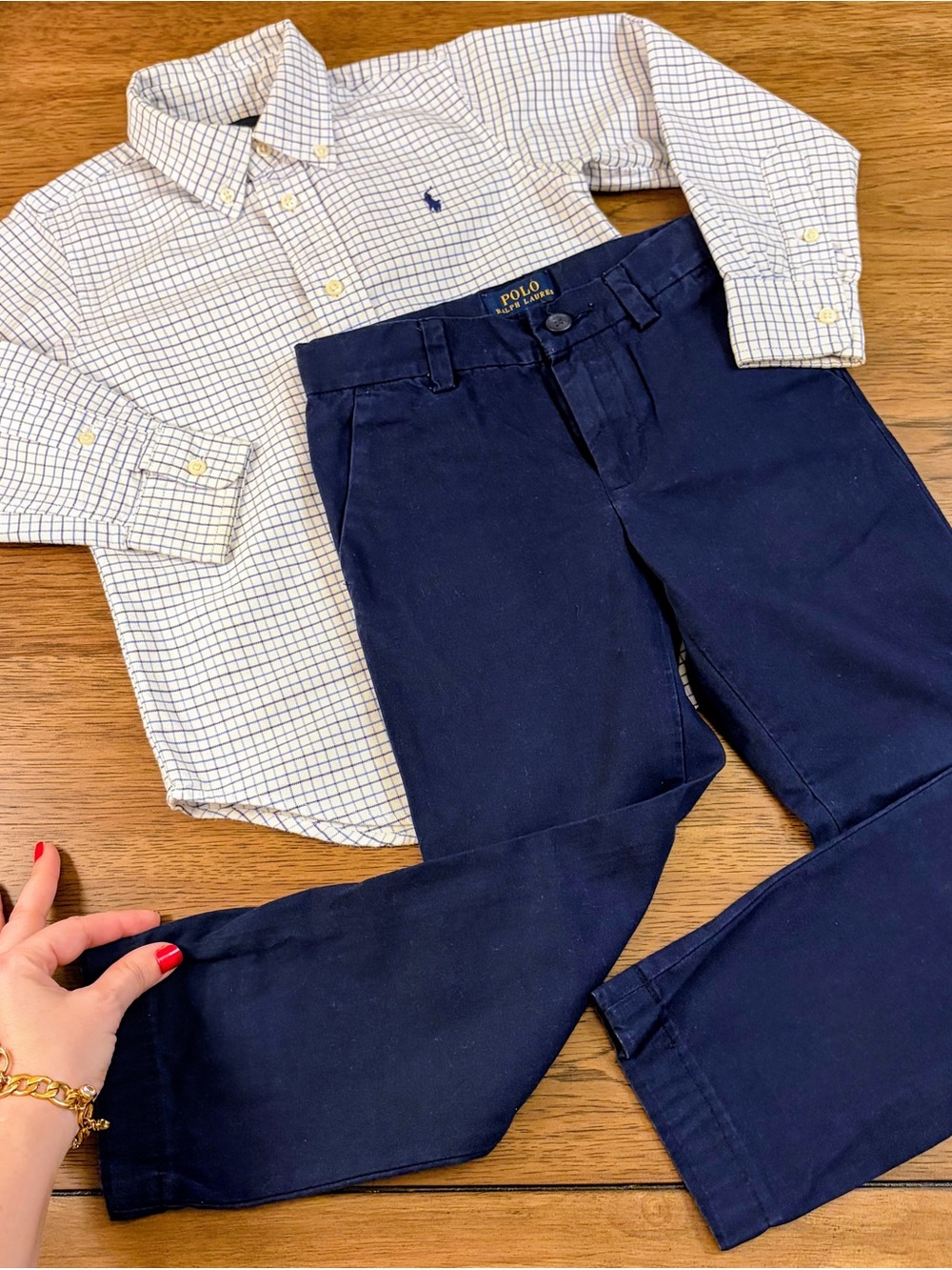 4-5 Years Polo Ralph Lauren Boys Designer Set Button Down Up Trousers Pants Kid